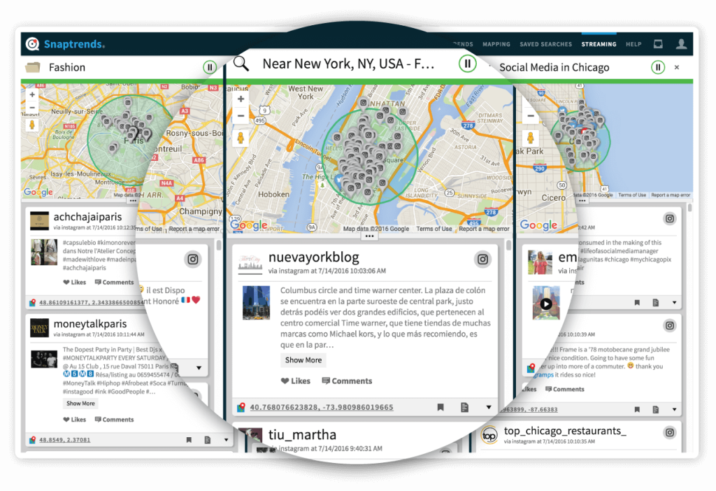 Snaptrends social media streaming